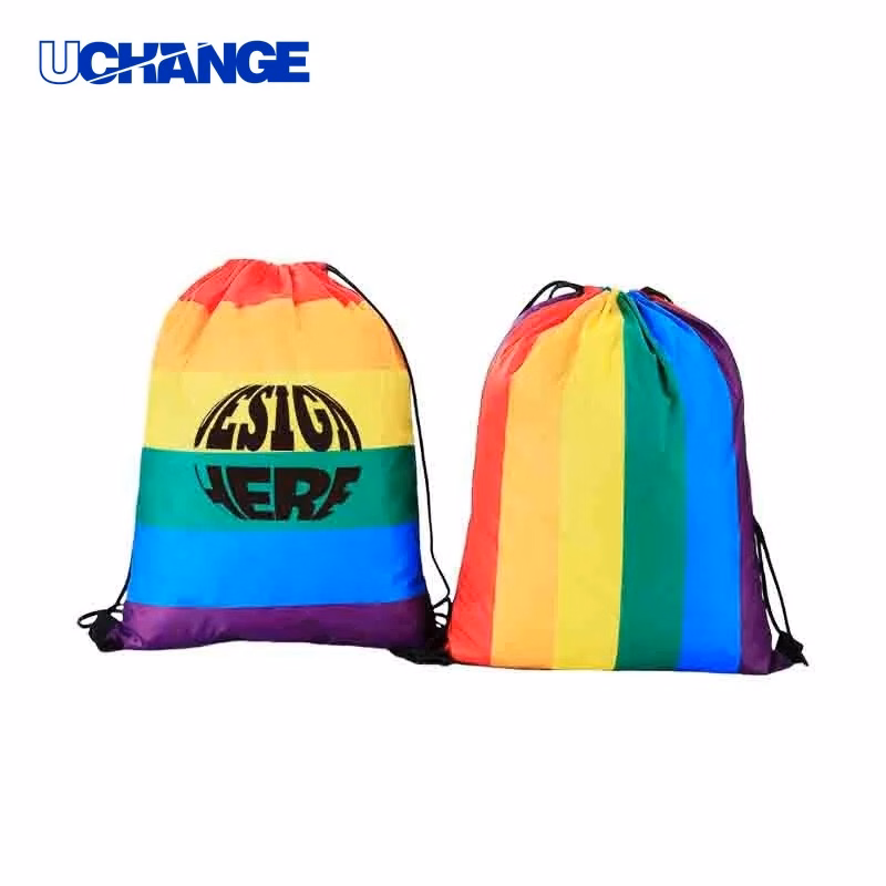 Pride Rainbow Drawstring Backpack