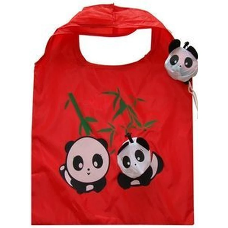 Panda Folding Reusable Compact Shopping Bag, custom tote bag with logo imprint 1