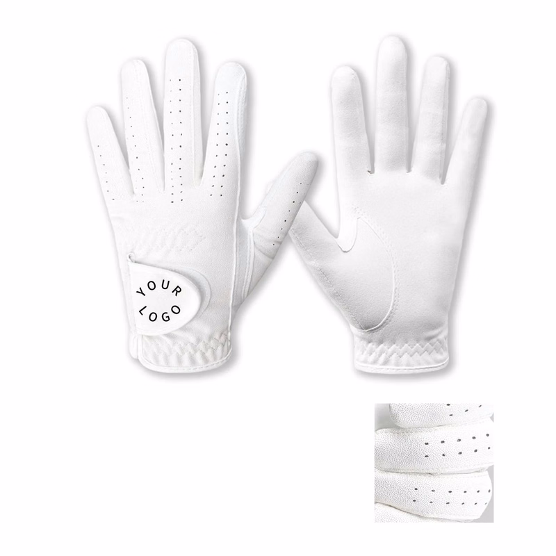 Ventilated Suede Golf Gloves with Wrist Strap
