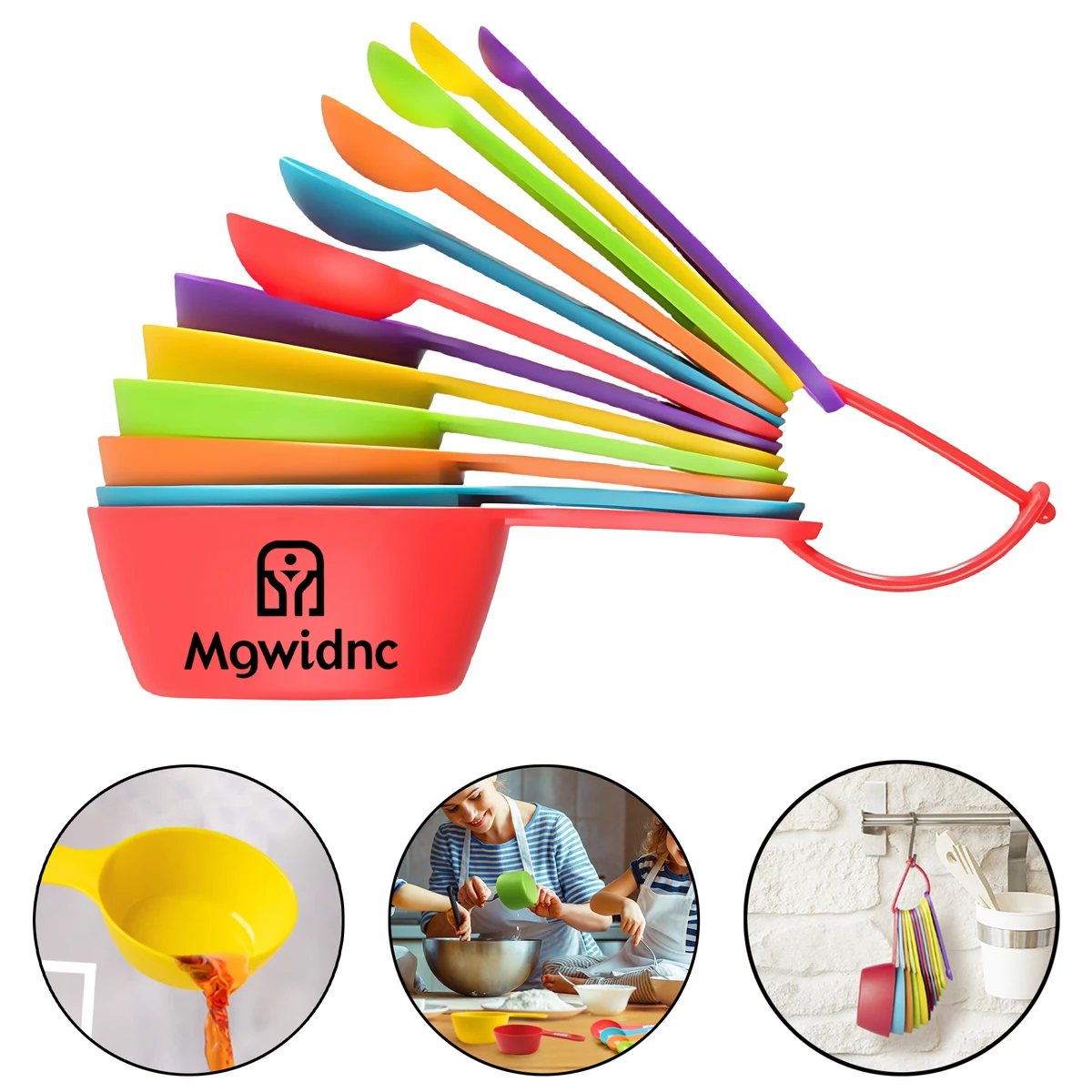 12-Piece Plastic Measuring Cups and Spoons Set with Scale 1