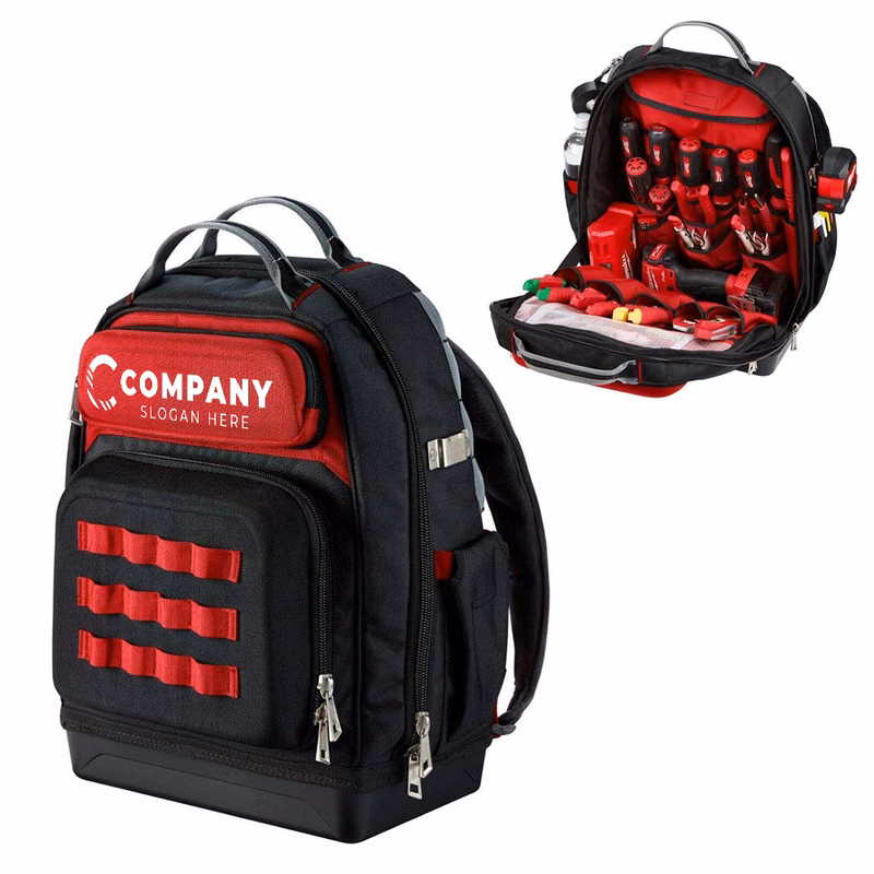 Nylon Heavy-Duty Multi-Pocket Tool Backpack