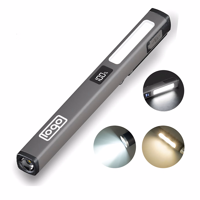 USB Rechargeable Pen Flashlight w/ Clip