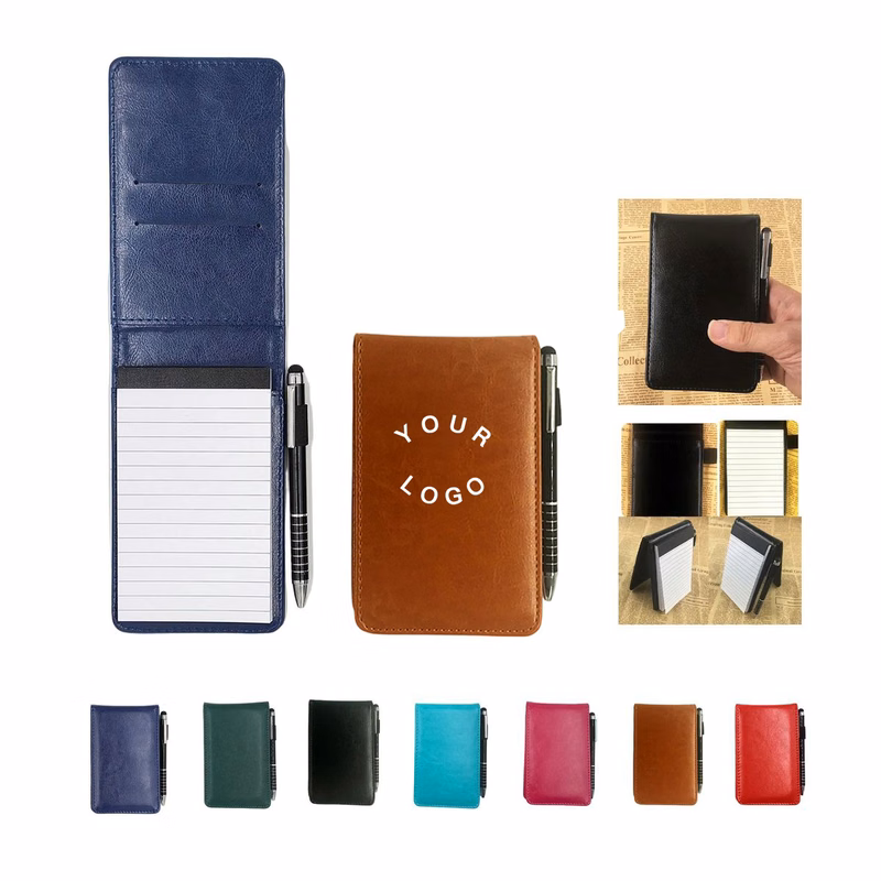 PU Leather A7 Notebook with 50 Sheets and Pen