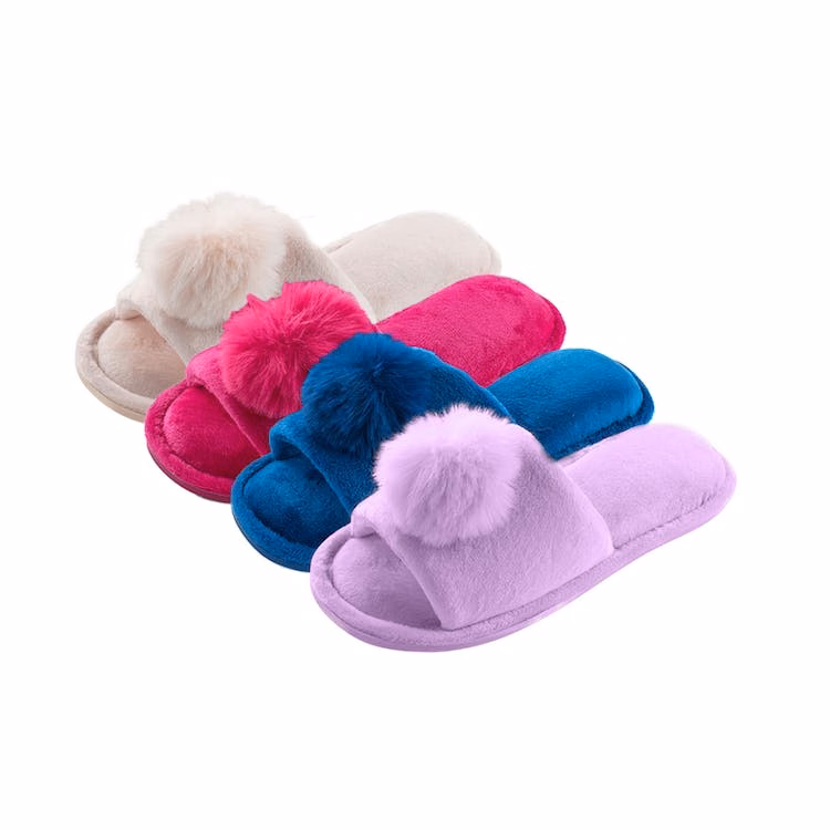 Girls' Pom-Pom Slide Slippers - S-XL 4 Colors