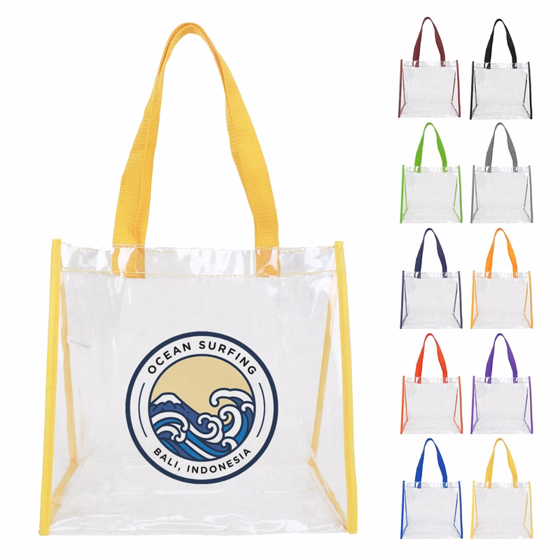 Full Color Clear Stadium Security Open Tote Bag
