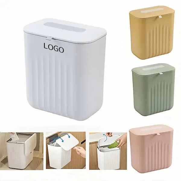 Sliding Lid Hanging Trash Can with Rubbish Storage Container
