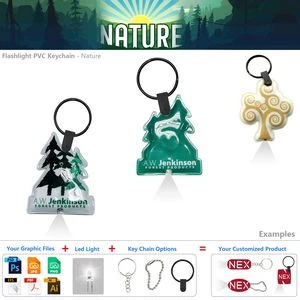 Custom Nature Themed Keychain LED Flashlight 1