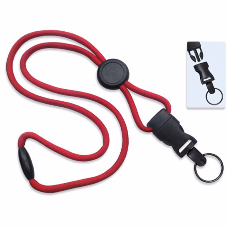 1/4" Lanyard w/ Round Slider and detach Split Ring