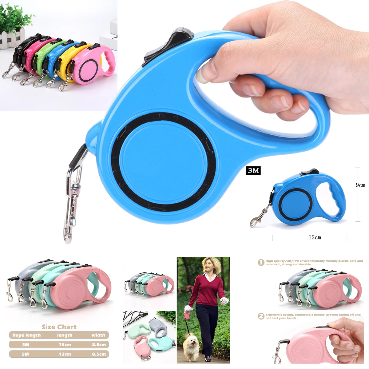 Pet Leash 3M Retractable Automatic Flexible Dog Leash 1