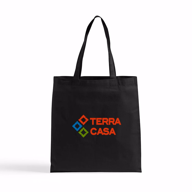 6oz Econo Black Cotton Tote Bag