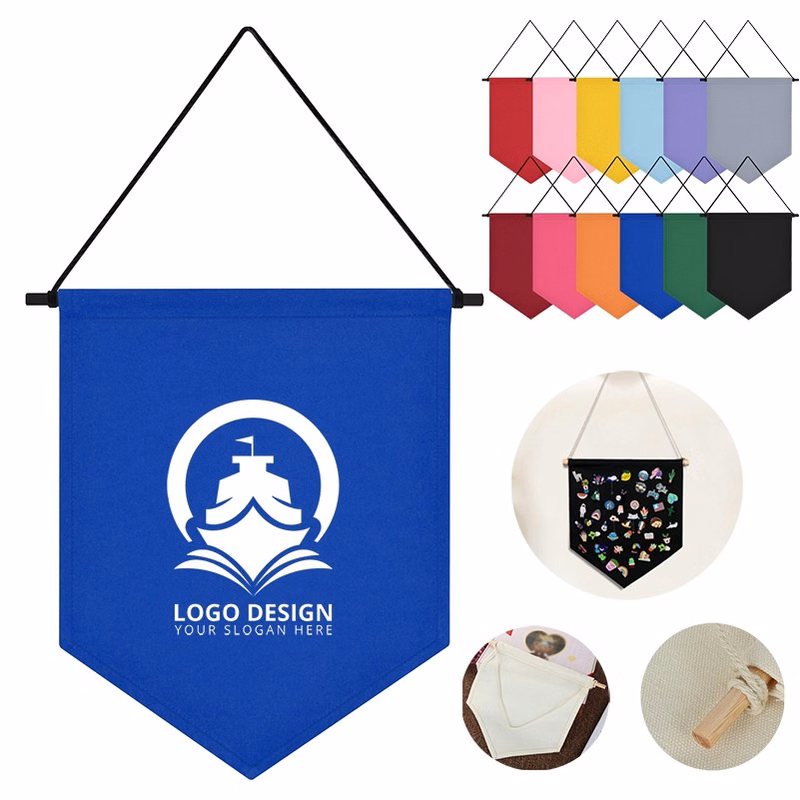 Polyester Banners Enamel Pin Wall Display Flag Banner