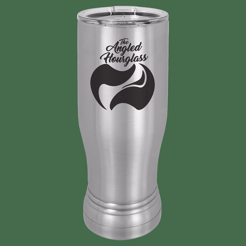 14 oz. Stainless Steel Laser Engraved Polar Camel Pilsner Tumbler w/Clear Lid