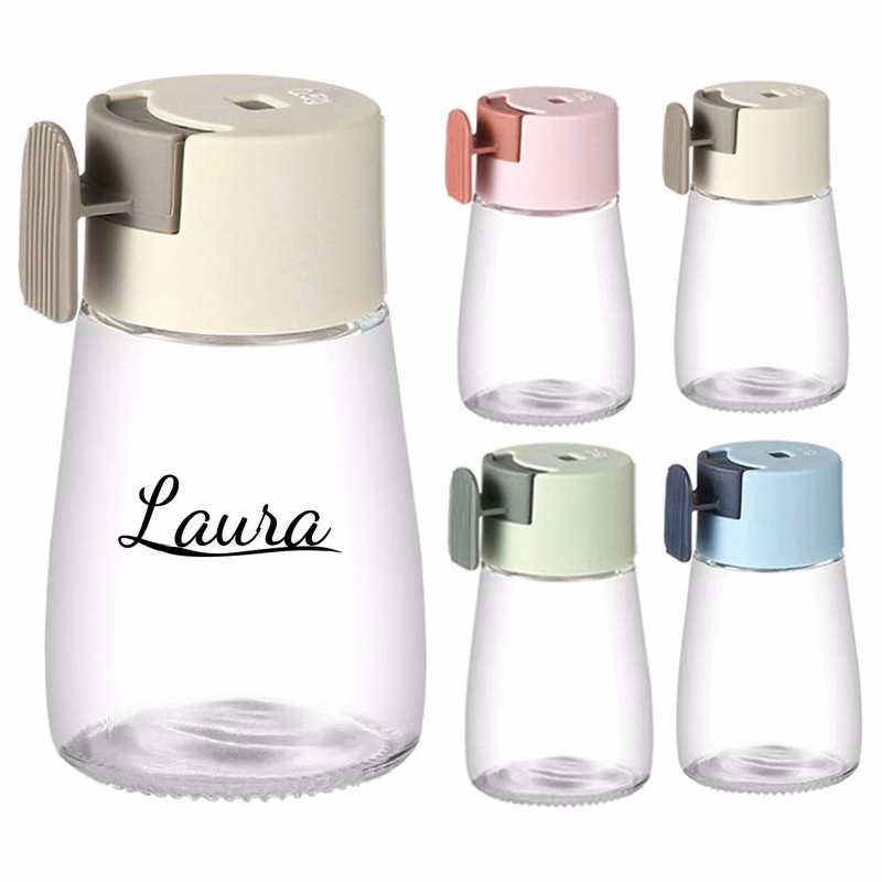 6oz Press-Type Glass Salt Shaker Precise Seasoning Dispenser