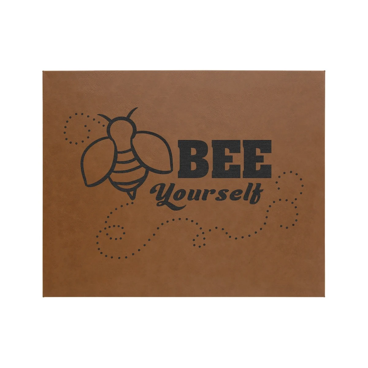 16" x 20" Dark Brown Leatherette Wall Decor 1