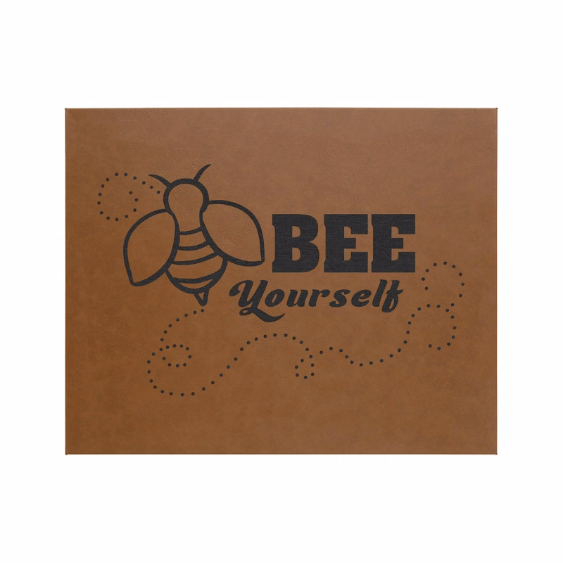 16" x 20" Dark Brown Leatherette Wall Decor