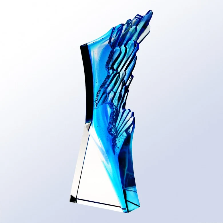 Sentinal Crystal Award-Blue 10" 1