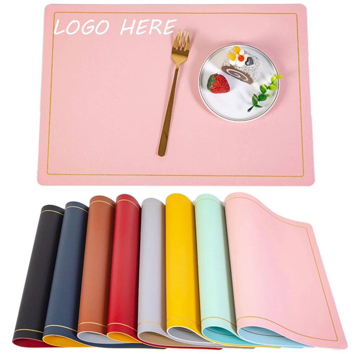 Full Color PU leather Waterproof Table Mat 1