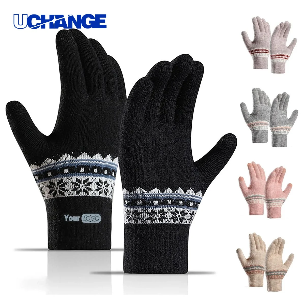 Women's Acrylic Knit Touchscreen Gloves 1