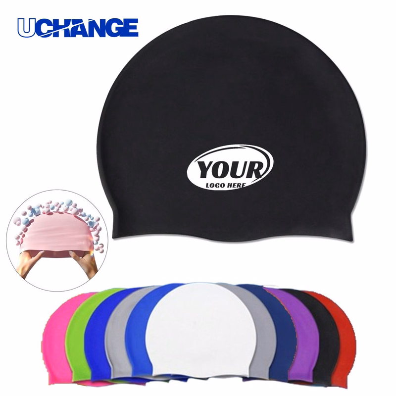 Plain Color Stretchable Silicone Swim Cap Swim Headwear