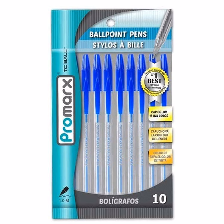 Blue Stick Pens - 10 Count