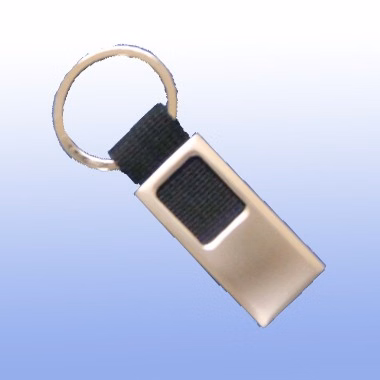 2 tonemetal key tag with black canvas strap