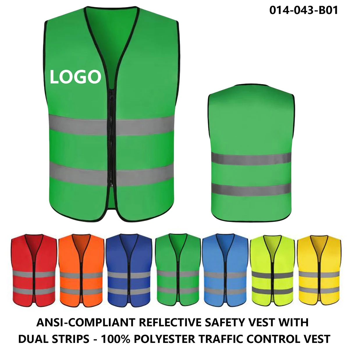 High Visibility Safety Vest for Adults - Reflective ?C Logo Customizable 1