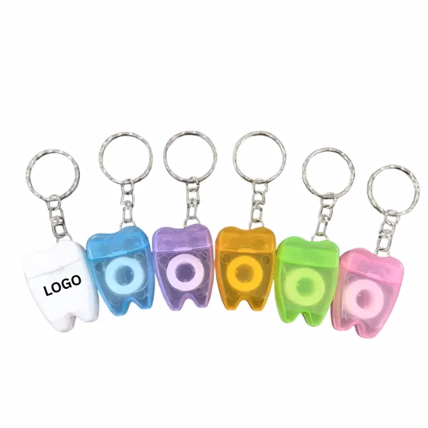 Keychain Floss Container - Tooth Shape Design