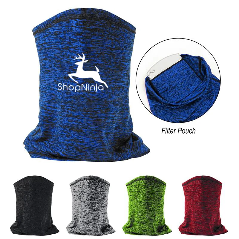 HEATHERED COOLING GAITER WITH FILTER 1