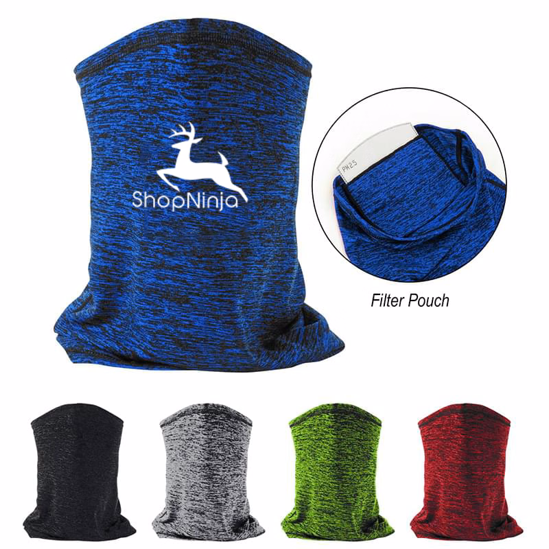 HEATHERED COOLING GAITER WITH FILTER