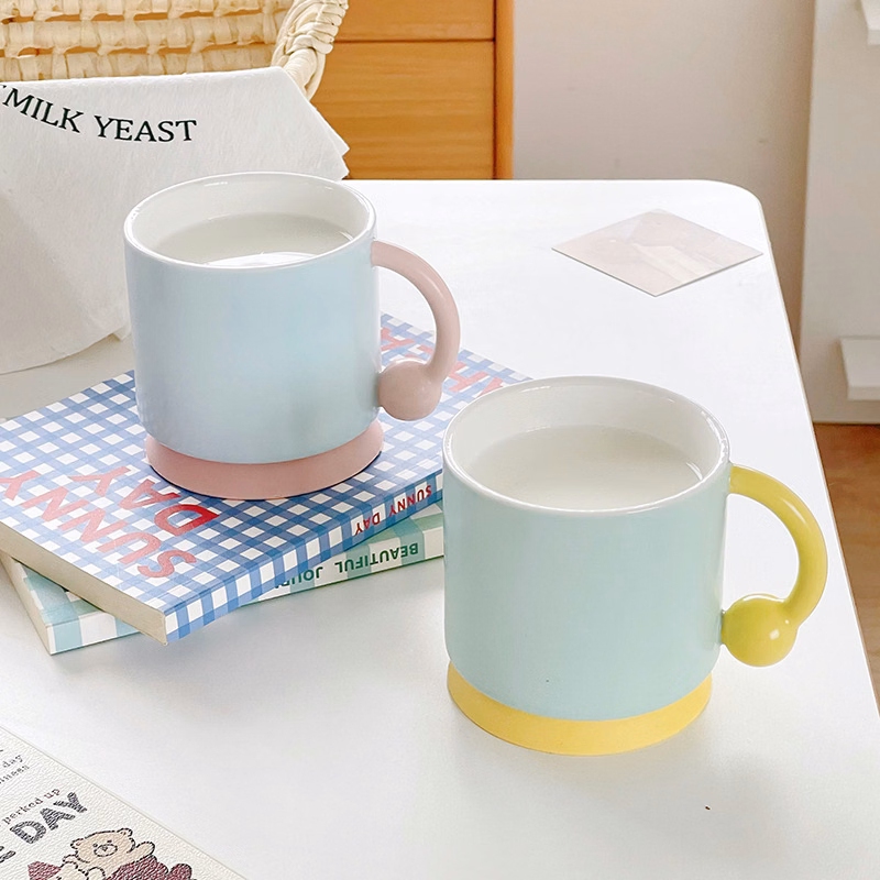 Silicone Base Color-Block Ceramic Mug
