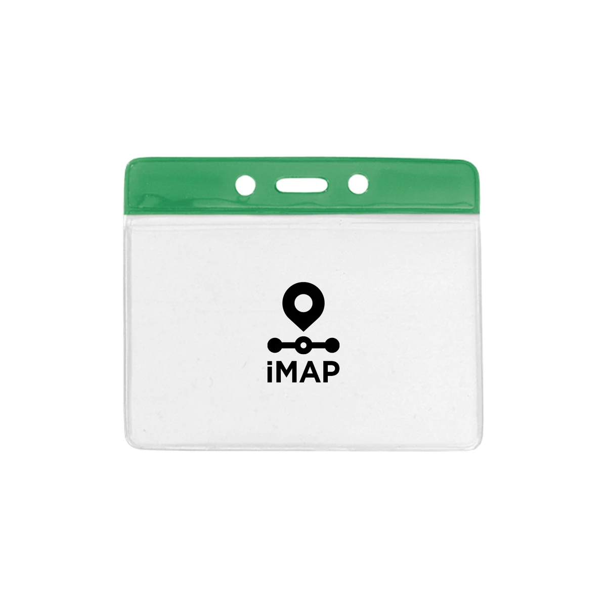 4.10" W x 3.50" H - Horizontal Color Bar Vinyl Badge Holder (1 Color Imprint) 1