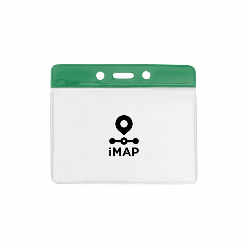 4.10" W x 3.50" H - Horizontal Color Bar Vinyl Badge Holder (1 Color Imprint)