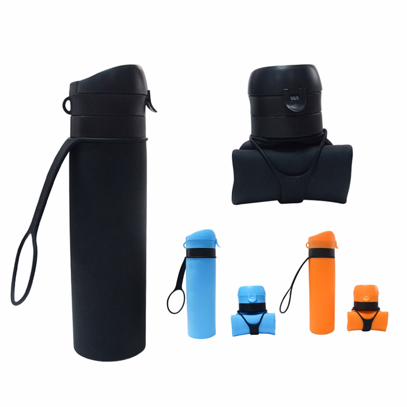 20 Oz. Portable Silicone Folding Water Bottle