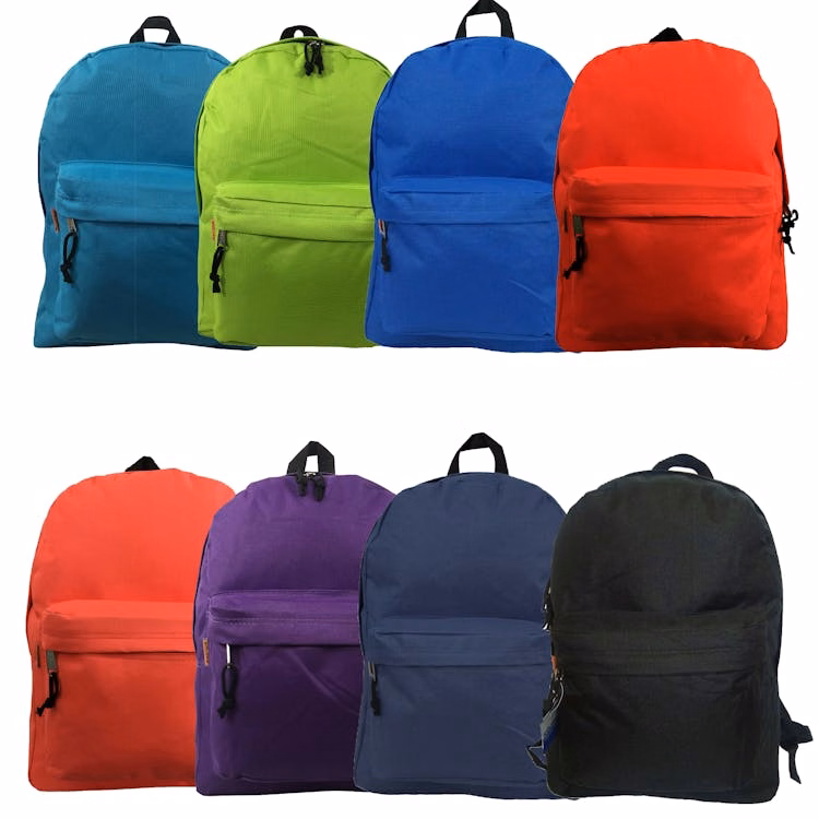 16" Basic Backpacks - 8 Assorted Colors