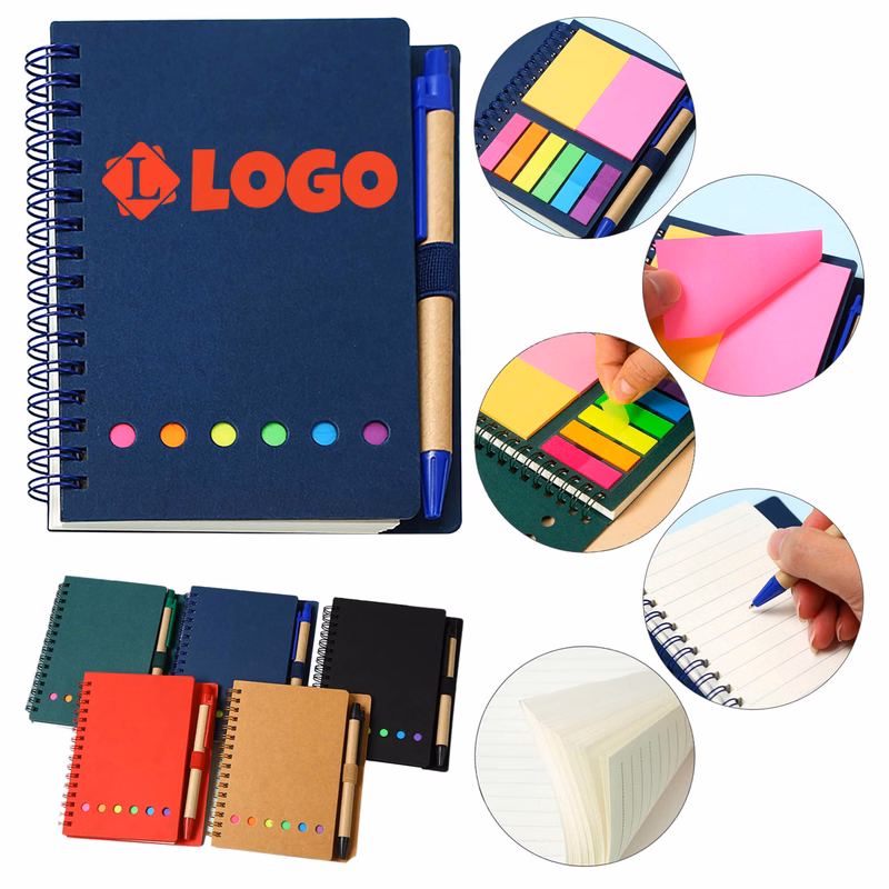 Stylish Spiral Journal  with Sticky Notes