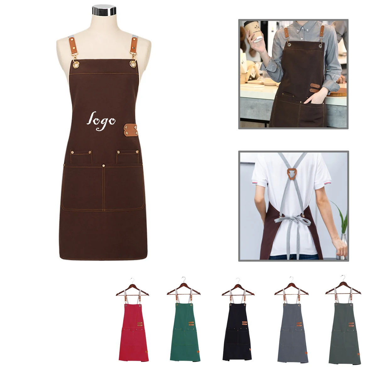 MOQ25 Waterproof Oil-Resistant Canvas Apron 1