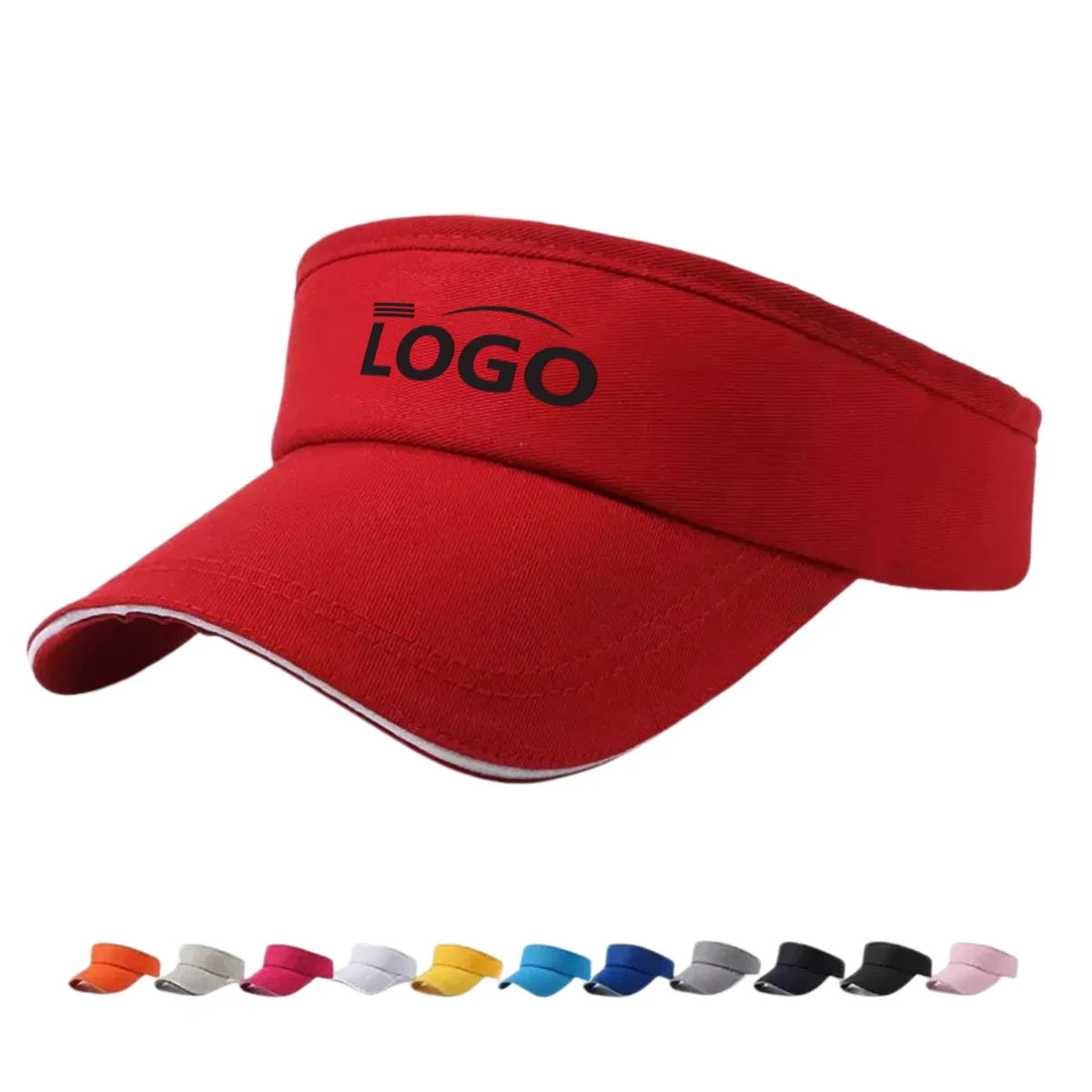 Poly Cotton Adjustable Sun Visor Outdoor Sports Hat 1