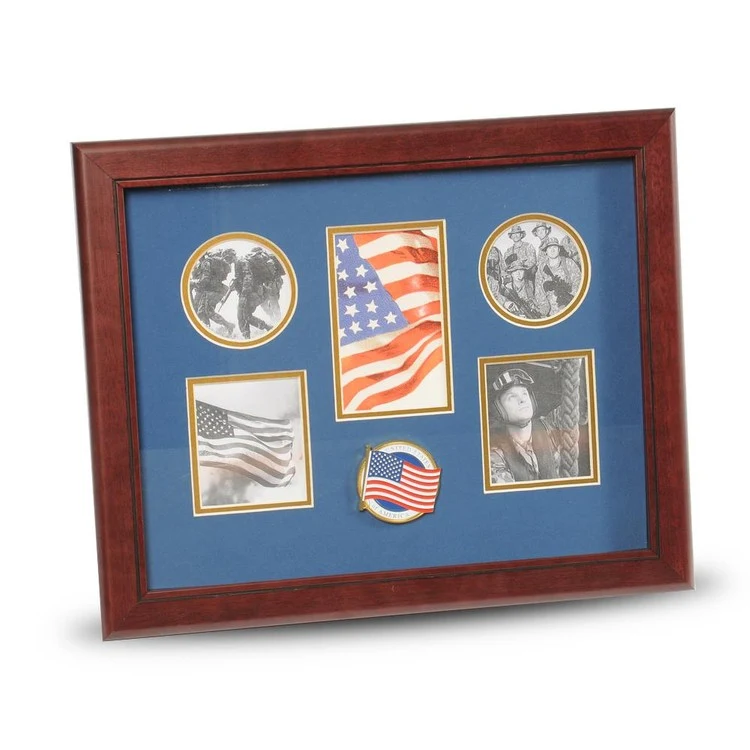 American Flag Medallion 5 Picture Collage Frame 1