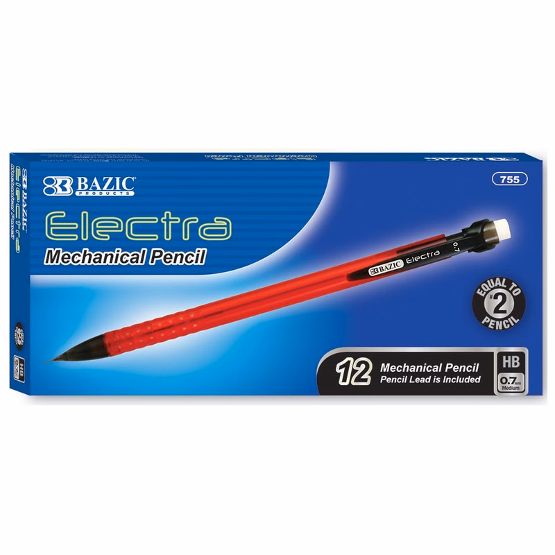 Mechanical Pencils - 12 Count 0.7mm Lead Assorted Barrel Colors