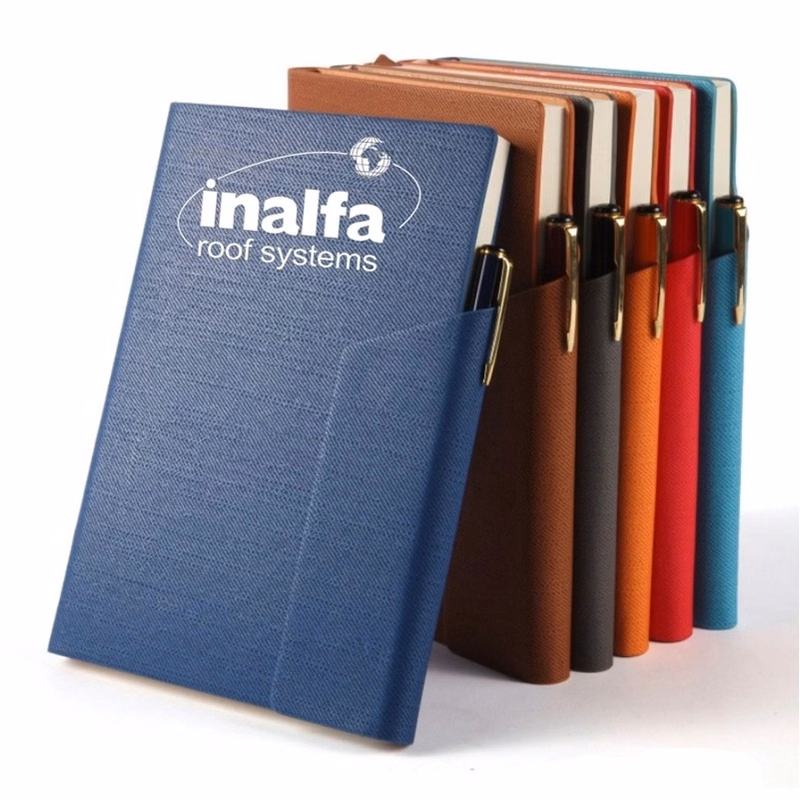 Leatherette Business Notebook With Pen