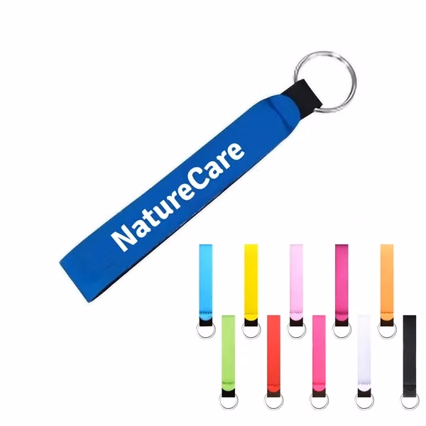 Custom 5.12 Inch Neoprene Wrist Strap Keychain with Metal Clasp — Event Organizer Promo