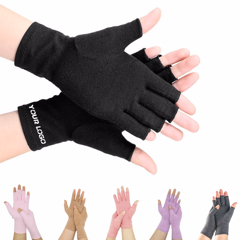 Fingerless Hand Thumb Compression Gloves