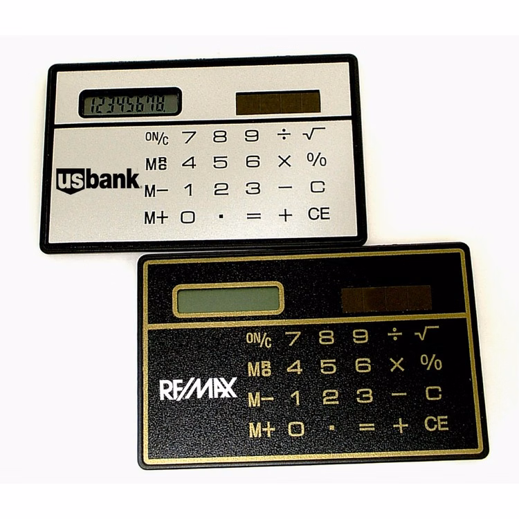 Ultra thin solar powered calculator