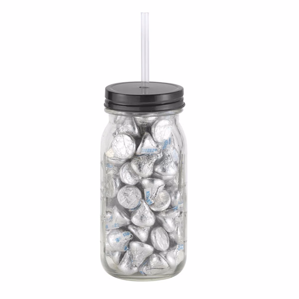 Mason Jar Silver With Hershey Kisses