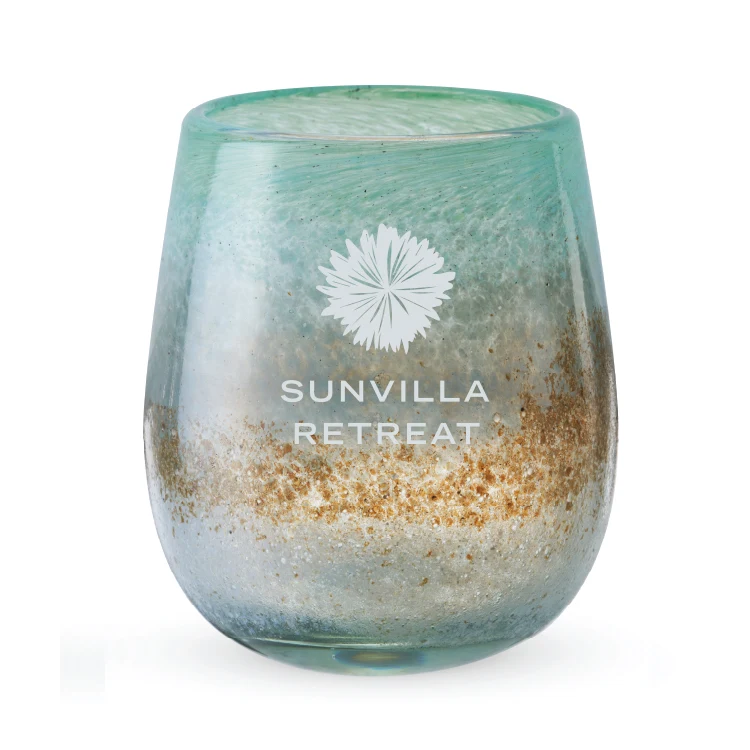 Twine Living® Playa Bonita Stemless Recycled Wine Glass, set of 2 1