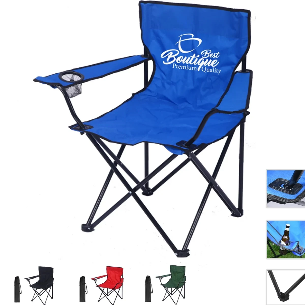 Outdoor Folding Camping Captains Chair With Carrying Bag 1