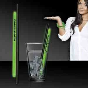 Green 9" Light Up Glow Straw AND Bracelets 1