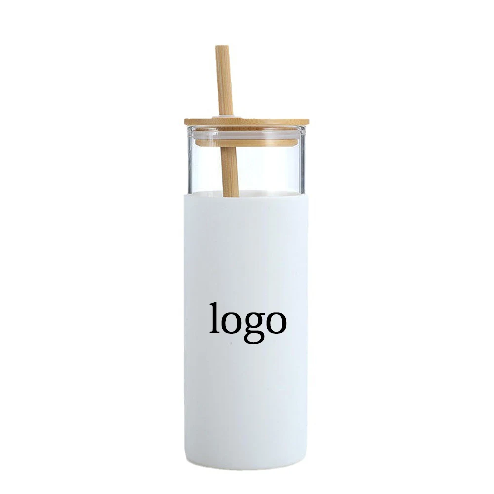 18Oz Glass Tumbler With Bamboo Lid 1