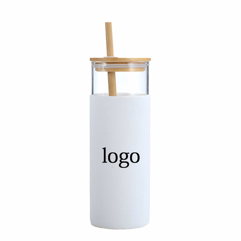 18Oz Glass Tumbler With Bamboo Lid