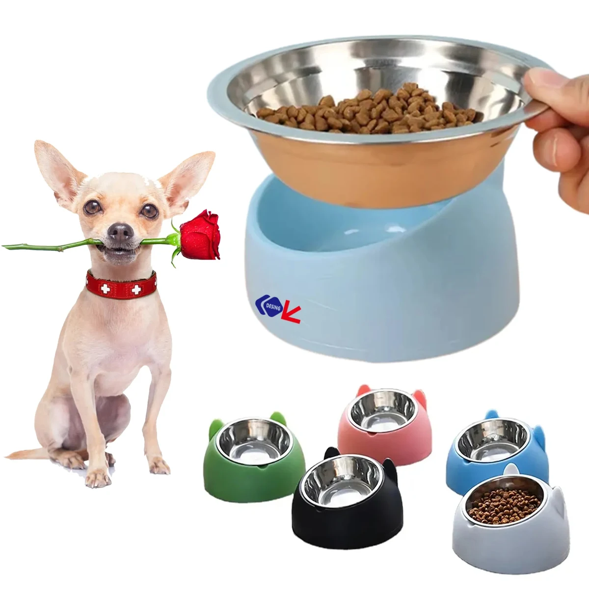7oz Non-Slip Stainless Steel Small Pet Food Bowl 1